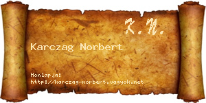Karczag Norbert névjegykártya