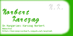 norbert karczag business card